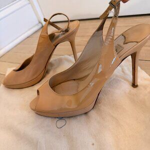 100% Authentic Jimmy Choo Nova Peep Toe Slingback Heel